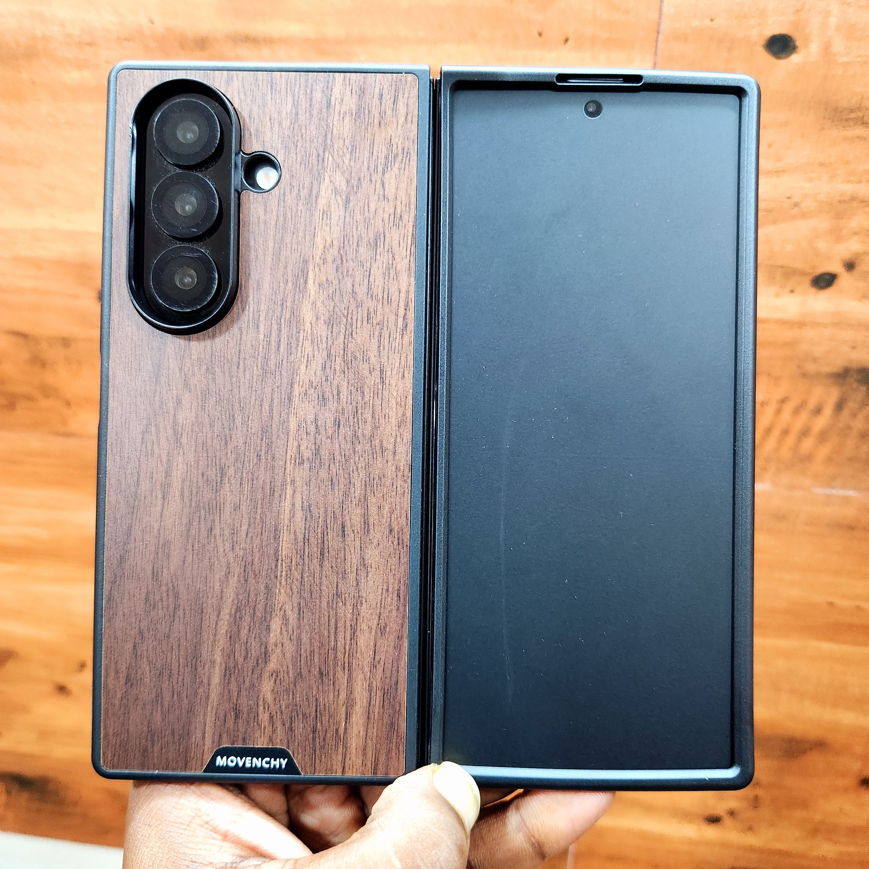 Samsung Galaxy Fold 7 Wooden Grain Pattern Case with Magsafe & Ring - Wooden