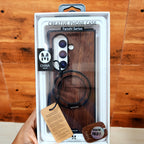 Samsung Galaxy Fold 7 Wooden Grain Pattern Case with Magsafe & Ring - Wooden