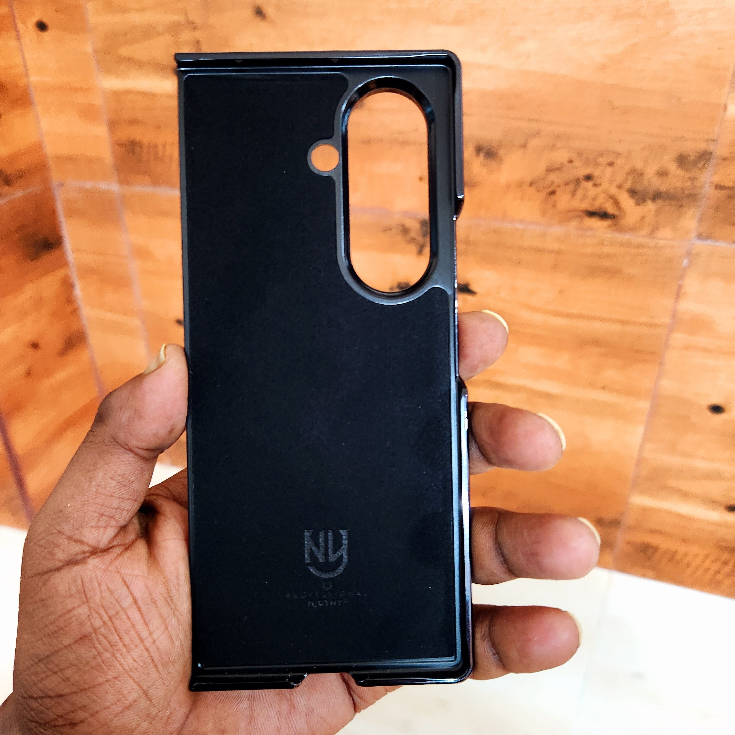 Samsung Galaxy Z Fold7 Bussiness Style Electroplating Leather Case - Coffee