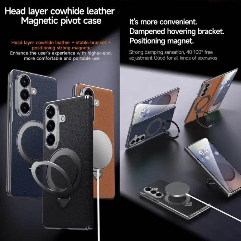Galaxy Z Fold7 Infinity Luxe Leather Kickstand Case Mobile Case by CoverMeUp - Style 12