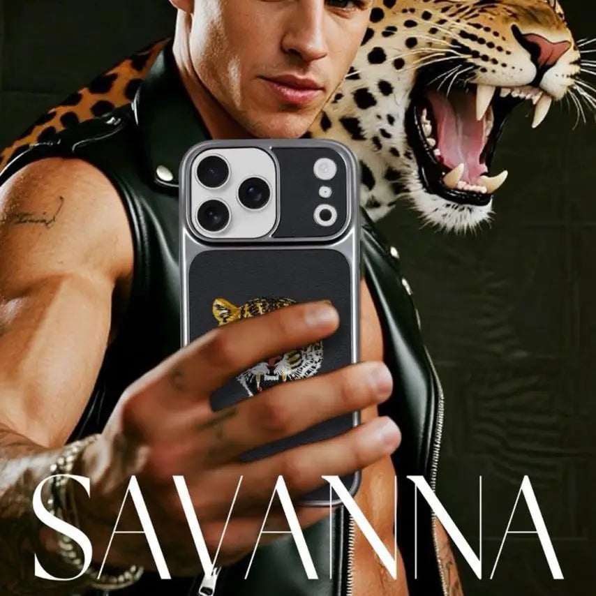 Savanna Predator Luxe Leather Case Mobile Case by CoverMeUp - Style 7