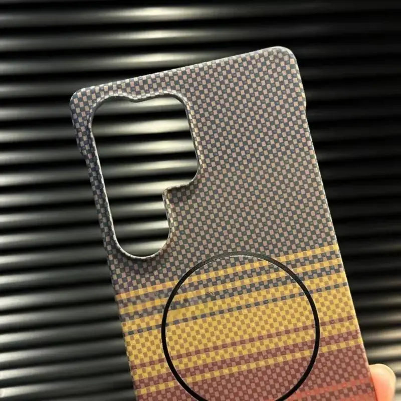 Sunset Grid Carbon Weave MagSafe Case Mobile Case by CoverMeUp - Style 8