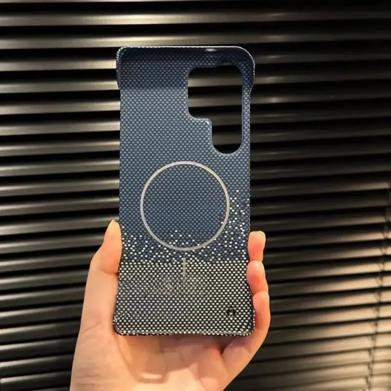 Sunset Grid Carbon Weave MagSafe Case Mobile Case by CoverMeUp - Style 12