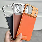 Protective Apple iPhone Back Cover - Luxury Leather Metal iPhone Case with magsafe - Style 13