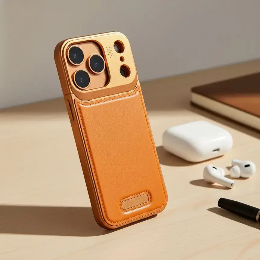 Protective Apple iPhone Back Cover - iPhone 17 Series Aero Flex Premium Metallic Leather Case - Style 7