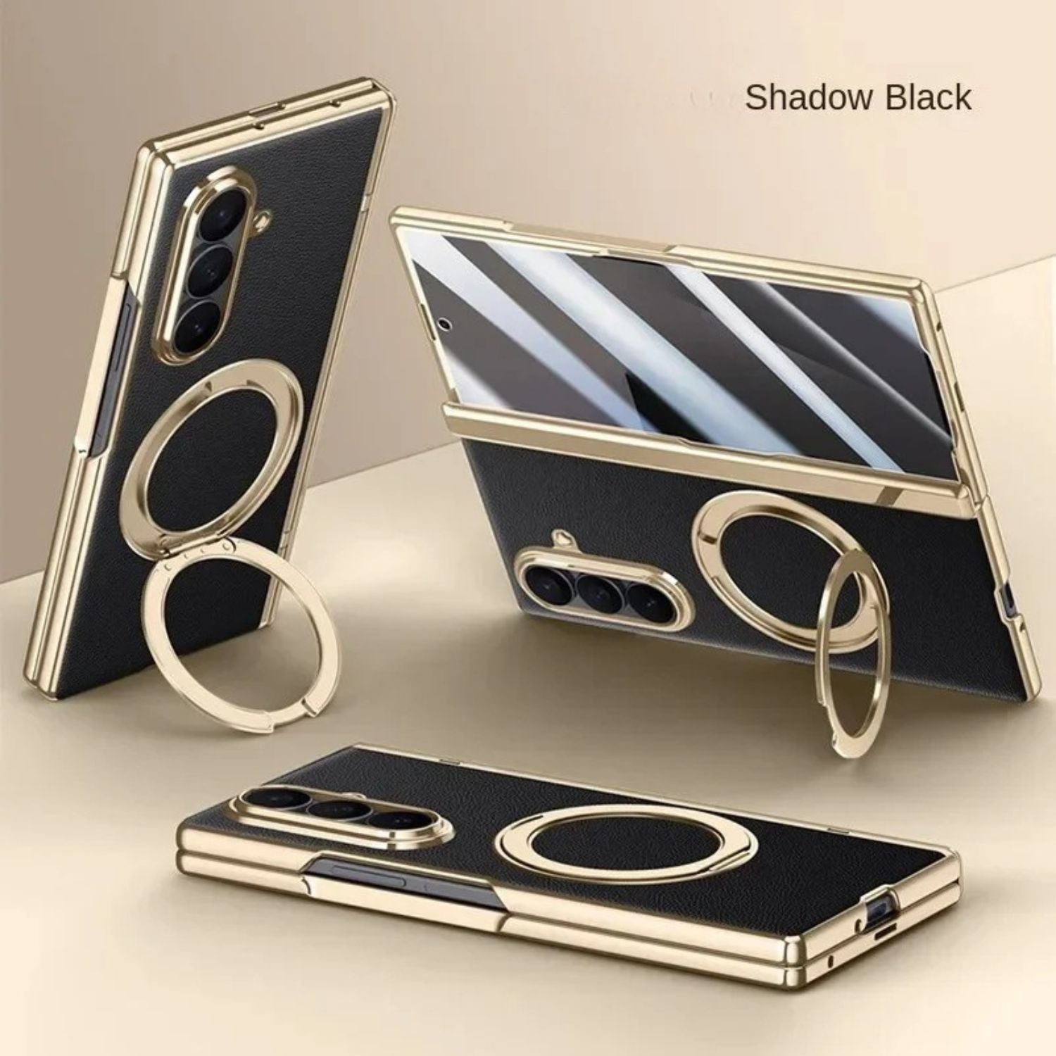 Nightshade Gold Leather Shield Case Mobile Case by CoverMeUp - Style 3