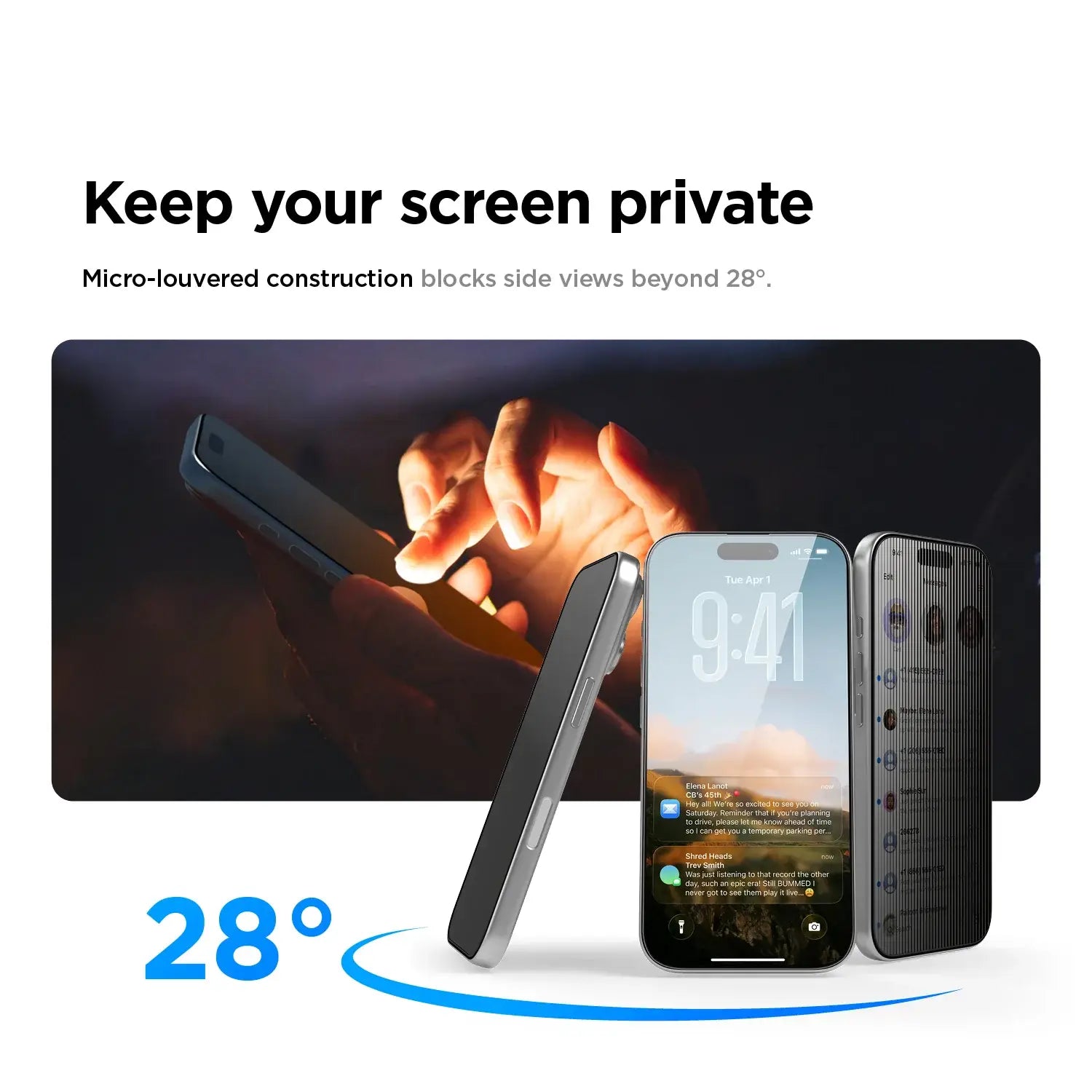 Benks - Smart Shield Crystal and Privacy Tempered Glass Mobile Case by CoverMeUp - Style 7