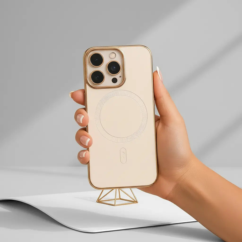 Protective Apple iPhone Back Cover - Luxury Frameless Leather MagSafe Case - iPhone - Style 4