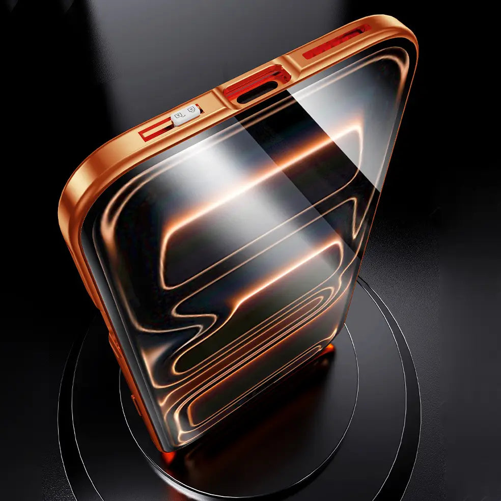 Protective Apple iPhone Back Cover - Dual Core Magnetic Shield Glass Case For iPhone - Style 13