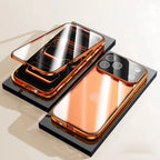 Protective Apple iPhone Back Cover - Dual Core Magnetic Shield Glass Case For iPhone - Style 4