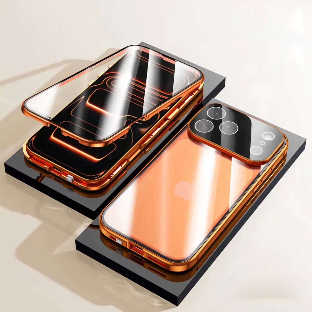 Protective Apple iPhone Back Cover - Dual Core Magnetic Shield Glass Case For iPhone