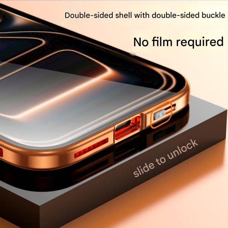 Protective Apple iPhone Back Cover - Dual Core Magnetic Shield Glass Case For iPhone - Style 9