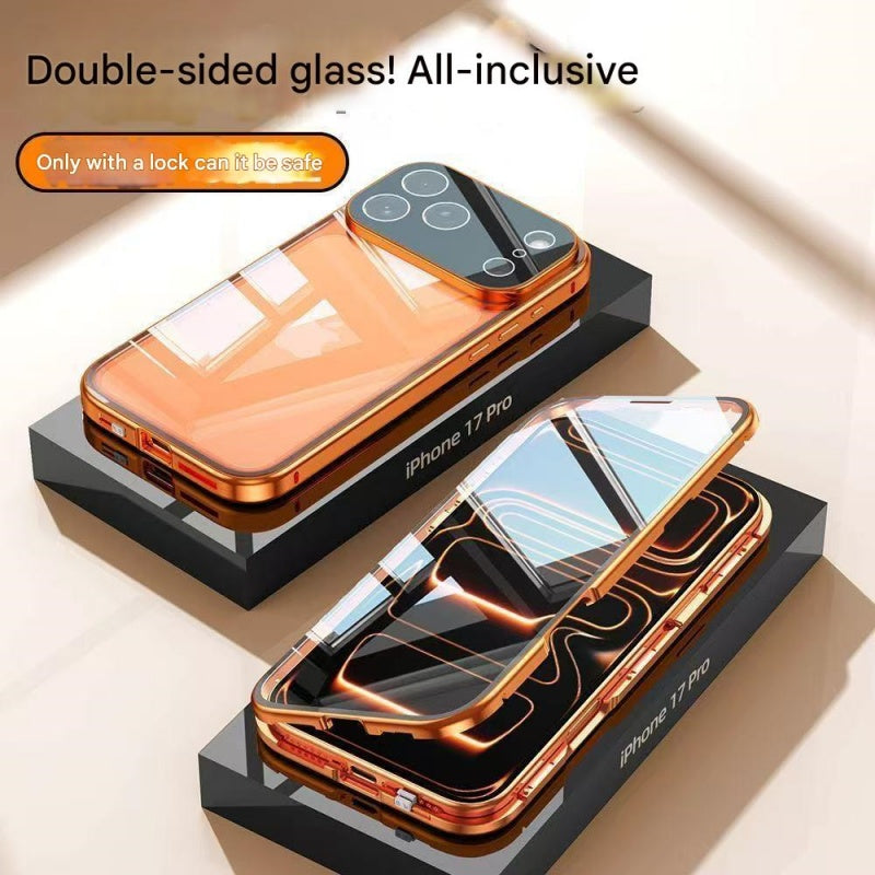 Protective Apple iPhone Back Cover - Dual Core Magnetic Shield Glass Case For iPhone - Style 6