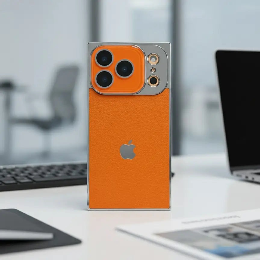 Protective Apple iPhone Back Cover - iPhone 17 Series Novaro Premium Leather Metallic Case