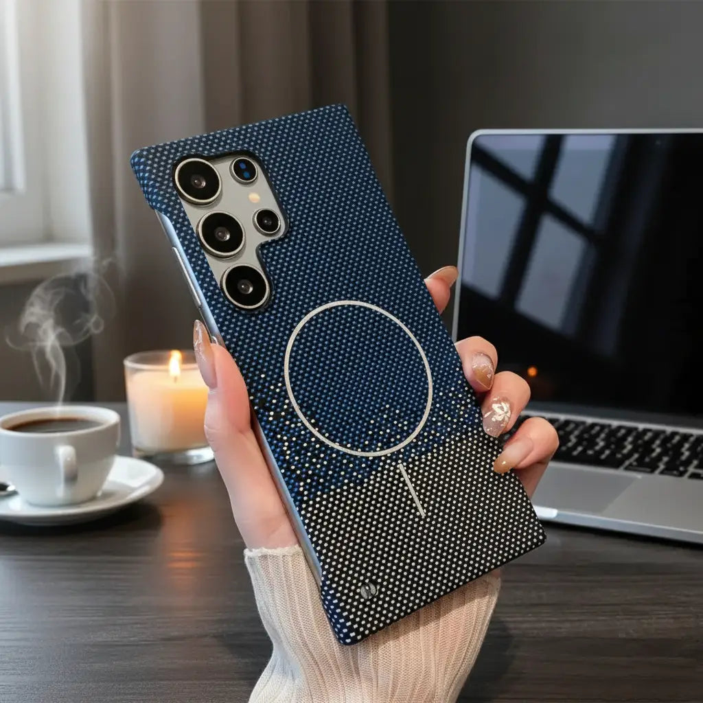 Sunset Grid Carbon Weave MagSafe Case Mobile Case by CoverMeUp - Style 4