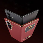 Galaxy Z Fold Series Prestige Smart Window Leather Case Mobile Case by CoverMeUp - Style 5