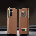 Galaxy Z Fold Series Prestige Smart Window Leather Case Mobile Case by CoverMeUp - Style 2