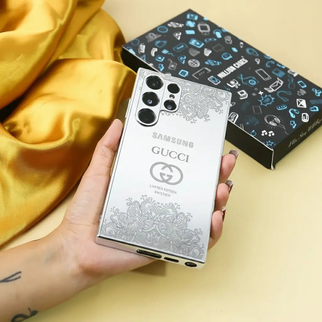 Galaxy S26 Series Crafted Silver Luxurious Camera Protective Case Mobile Case by CoverMeUp - Style 2