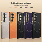 Galaxy S26 Series Electro Chrome Textured Leather Hybrid Case Mobile Case by CoverMeUp - Style 11