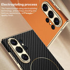 Galaxy S26 Series Electro Chrome Textured Leather Hybrid Case Mobile Case by CoverMeUp - Style 9