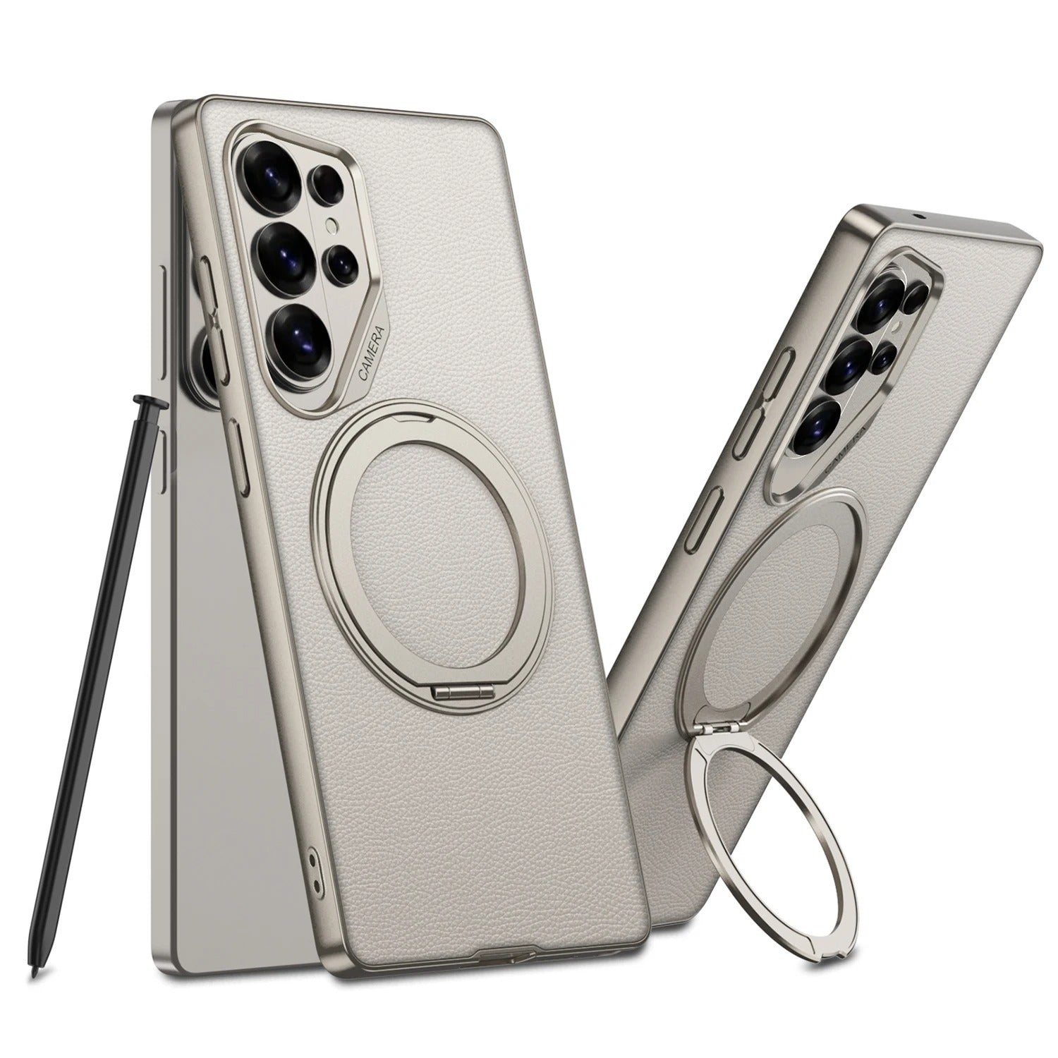 Galaxy S26 Series Elite Leather Textured MagSafe Case Mobile Case by CoverMeUp - Style 3