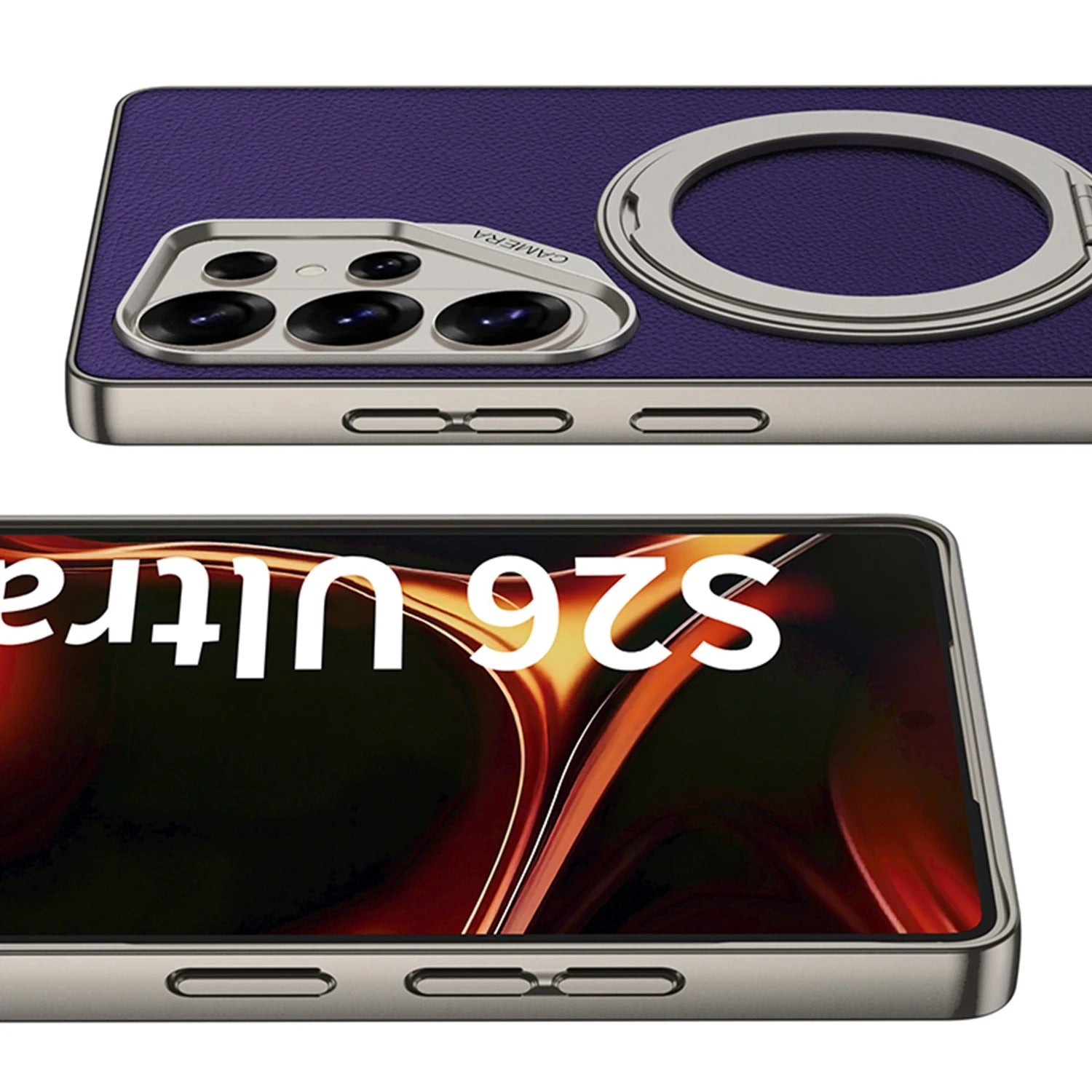 Galaxy S26 Series Elite Leather Textured MagSafe Case Mobile Case by CoverMeUp - Style 9