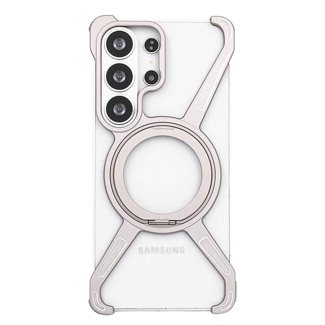 Galaxy S26 Series Minimalist Metal Frame Magnetic Kickstand Case Mobile Case by CoverMeUp - Style 14