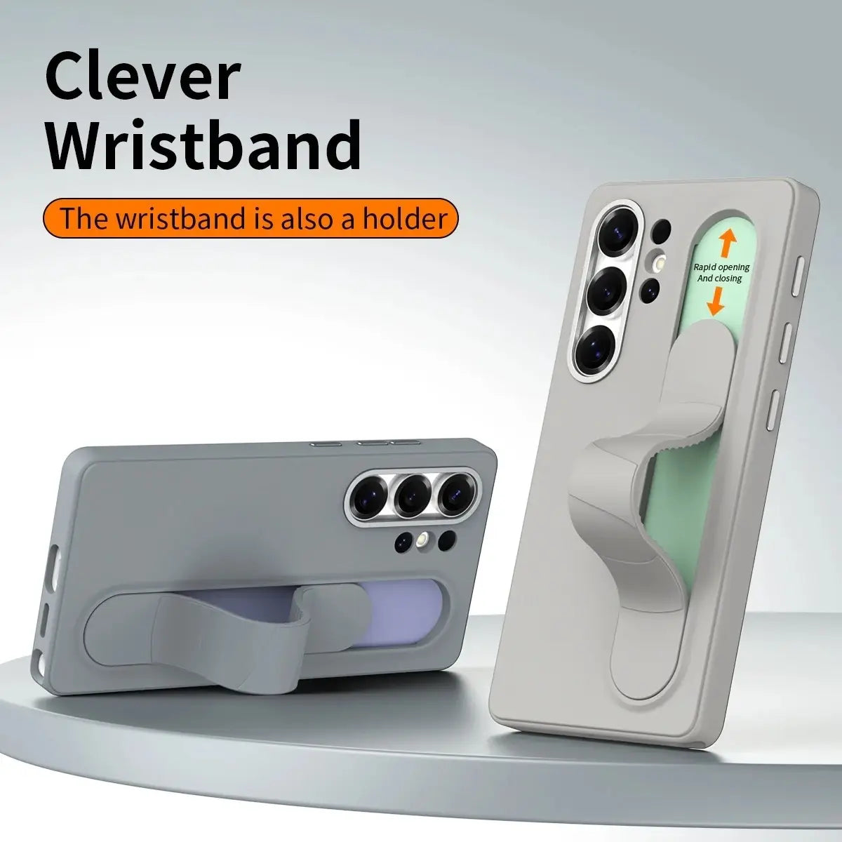 Galaxy S26 Series Standing Wristband Grip Case Mobile Case by CoverMeUp - Style 12