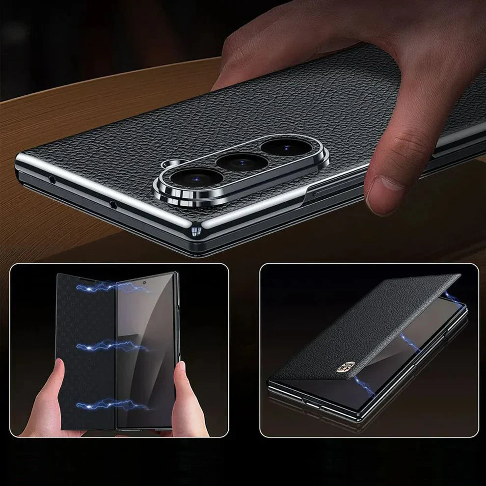 Galaxy Z Series Vortex Business Professional Leather Case Mobile Case by CoverMeUp - Style 5