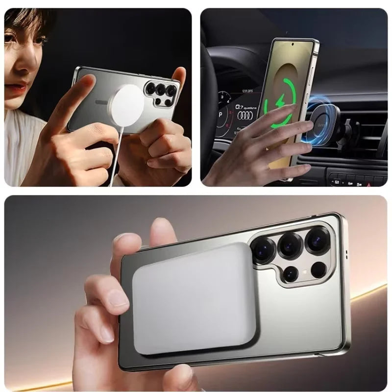 Galaxy S26 Series Aluminium Frame MagSafe Armor Case Mobile Case by CoverMeUp - Style 9