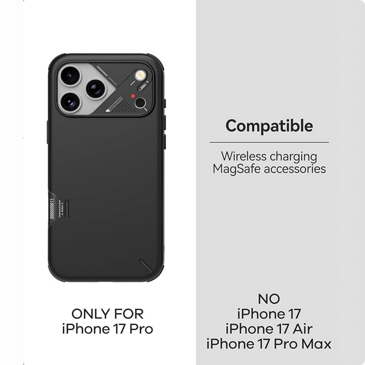 Aulumu A17 Slim Shockproof Case for iPhone 17 Pro | MagSafe | Camera Control Cover
