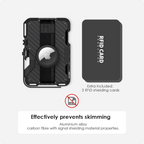 Aulumu G03 Multi-Tool Magnetic Metal Wallet | Carbon Fiber Cover | MagSafe