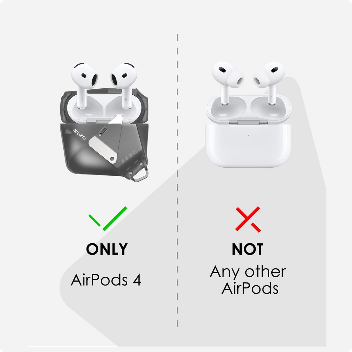 Aulumu A29 Geometric Case for AirPods 4 | Lock & Lanyard