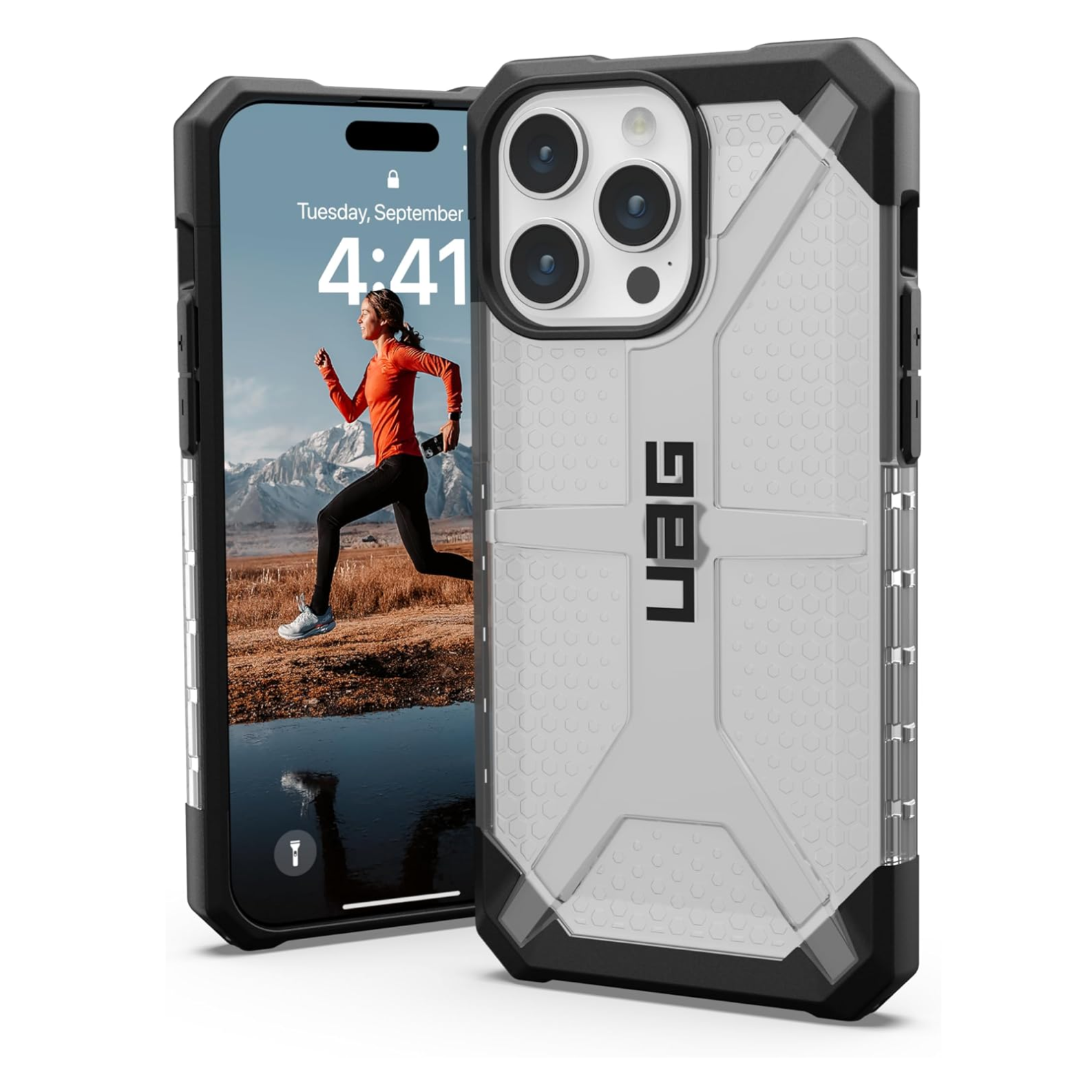 UAG Urban Armor Gear URBAN ARMOR GEAR UAG Case Compatible with iPhone 15 Pro Max Case 6.7" Plasma Ice Rugged Transparent Clear Military Grade Drop Tested Protective Cover