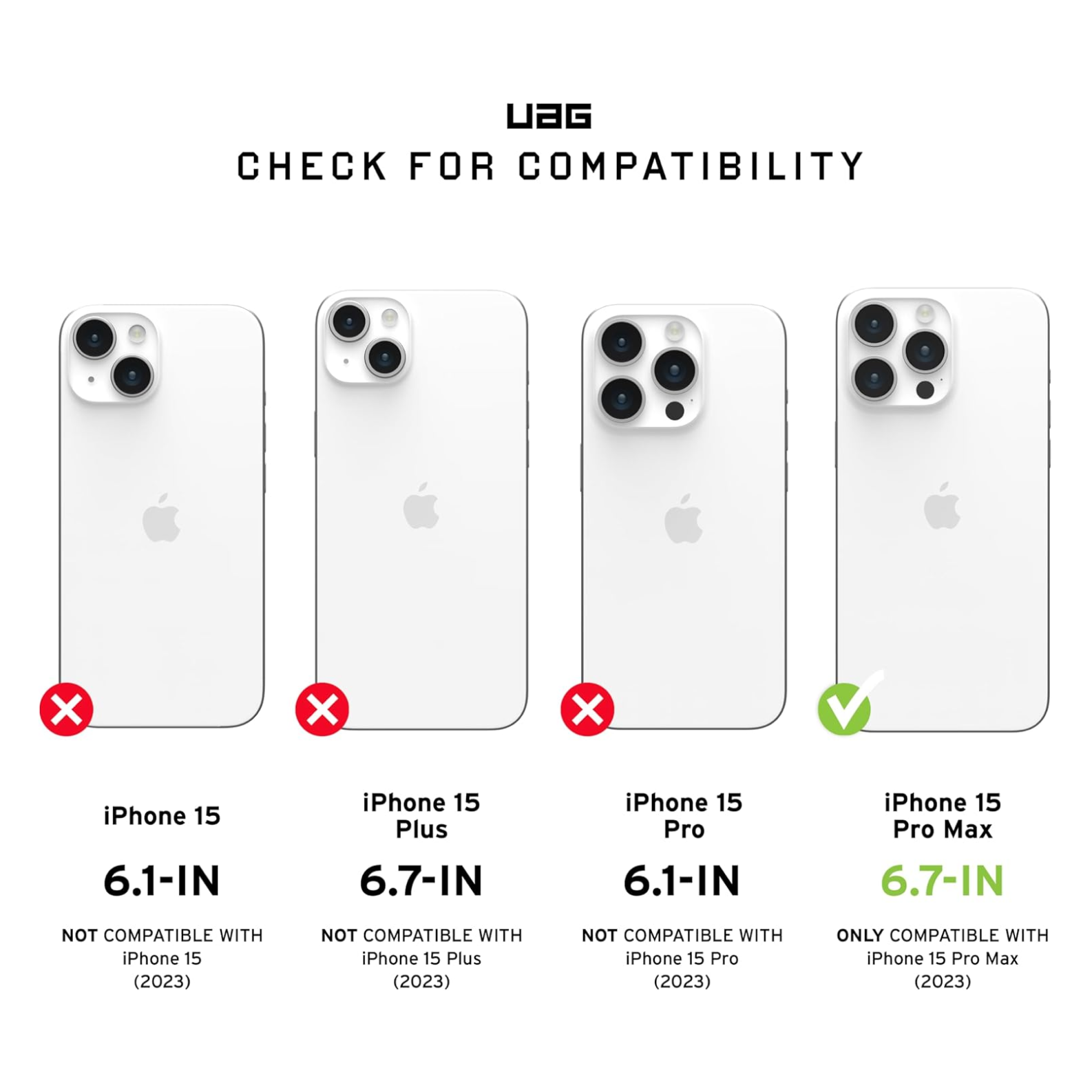 UAG Urban Armor Gear URBAN ARMOR GEAR UAG Case Compatible with iPhone 15 Pro Max Case 6.7" Plasma Ice Rugged Transparent Clear Military Grade Drop Tested Protective Cover