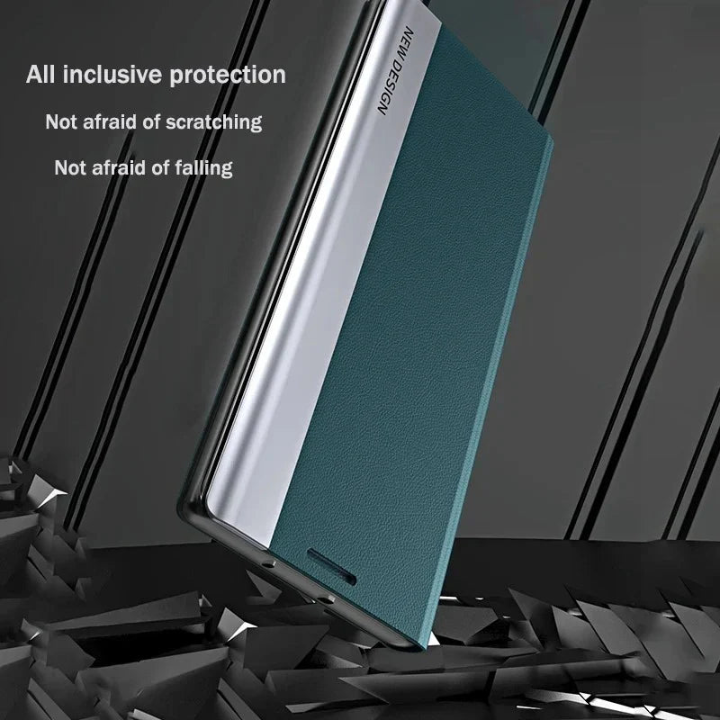 iPhone 17 Series PU Leather Side Window Flip Case