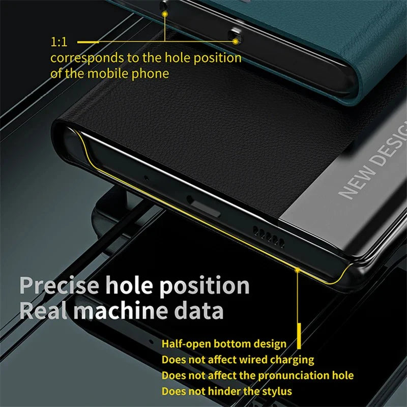 iPhone 17 Series PU Leather Side Window Flip Case
