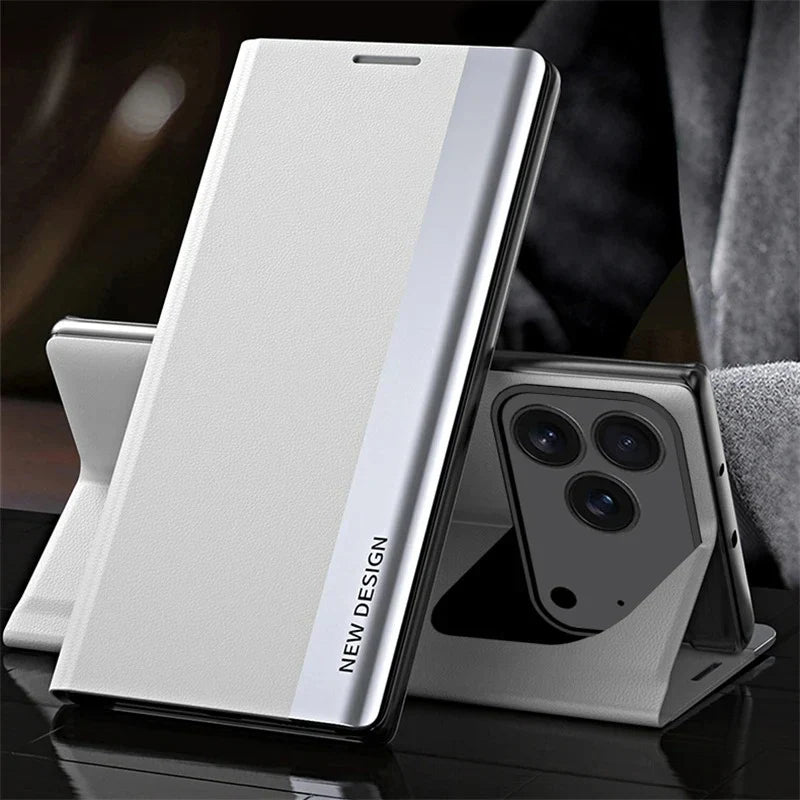 iPhone 17 Series PU Leather Side Window Flip Case