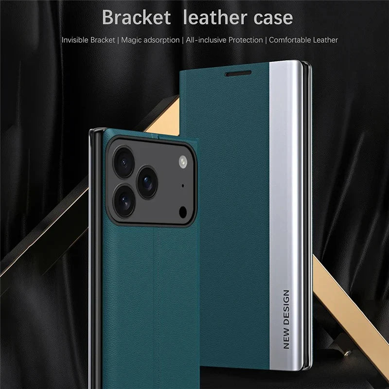 iPhone 17 Series PU Leather Side Window Flip Case