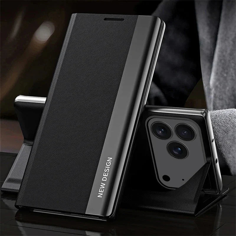 iPhone 17 Series PU Leather Side Window Flip Case