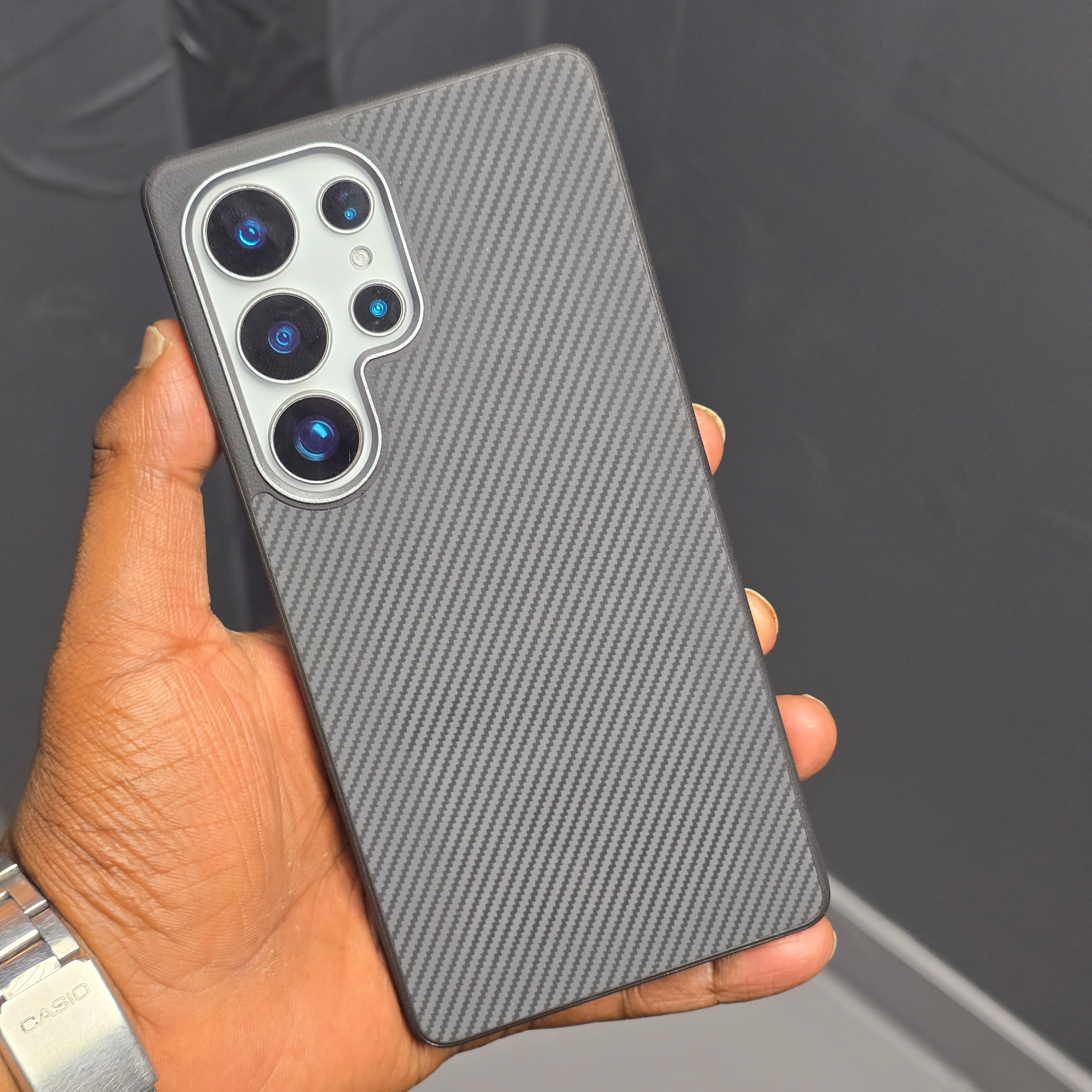 Samsung Galaxy S25 Ultra Carbon Pattern Case - Black