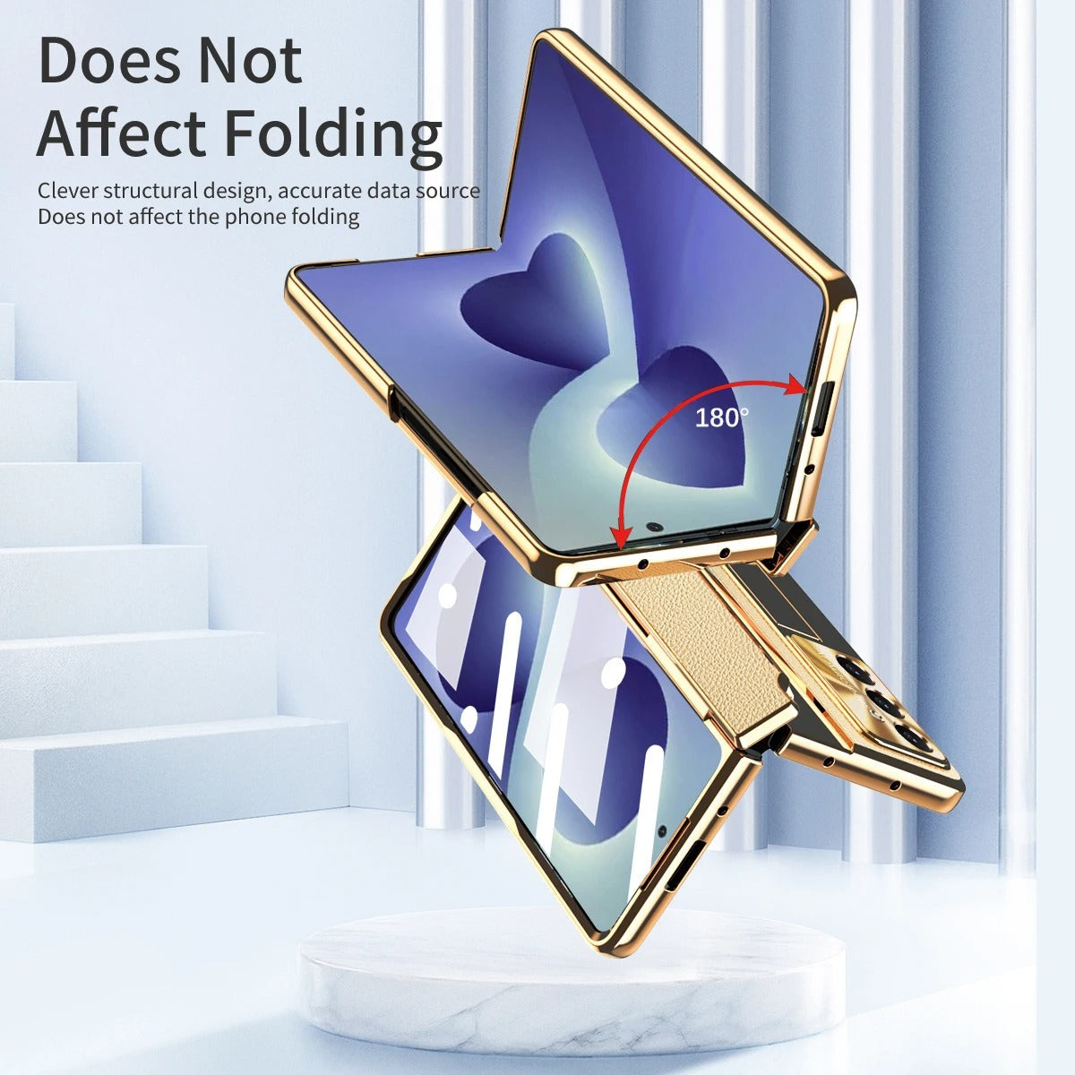 Galaxy Z Fold8 Ultra Elegant Plating Leather Stand Case