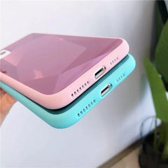 3D Diamond Mirror Glass Case For iPhone XSMax