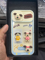 Protective Apple iPhone Back Cover - 3D Cute Dog with Camera Protection and Stand Case for iPhone - Style 3