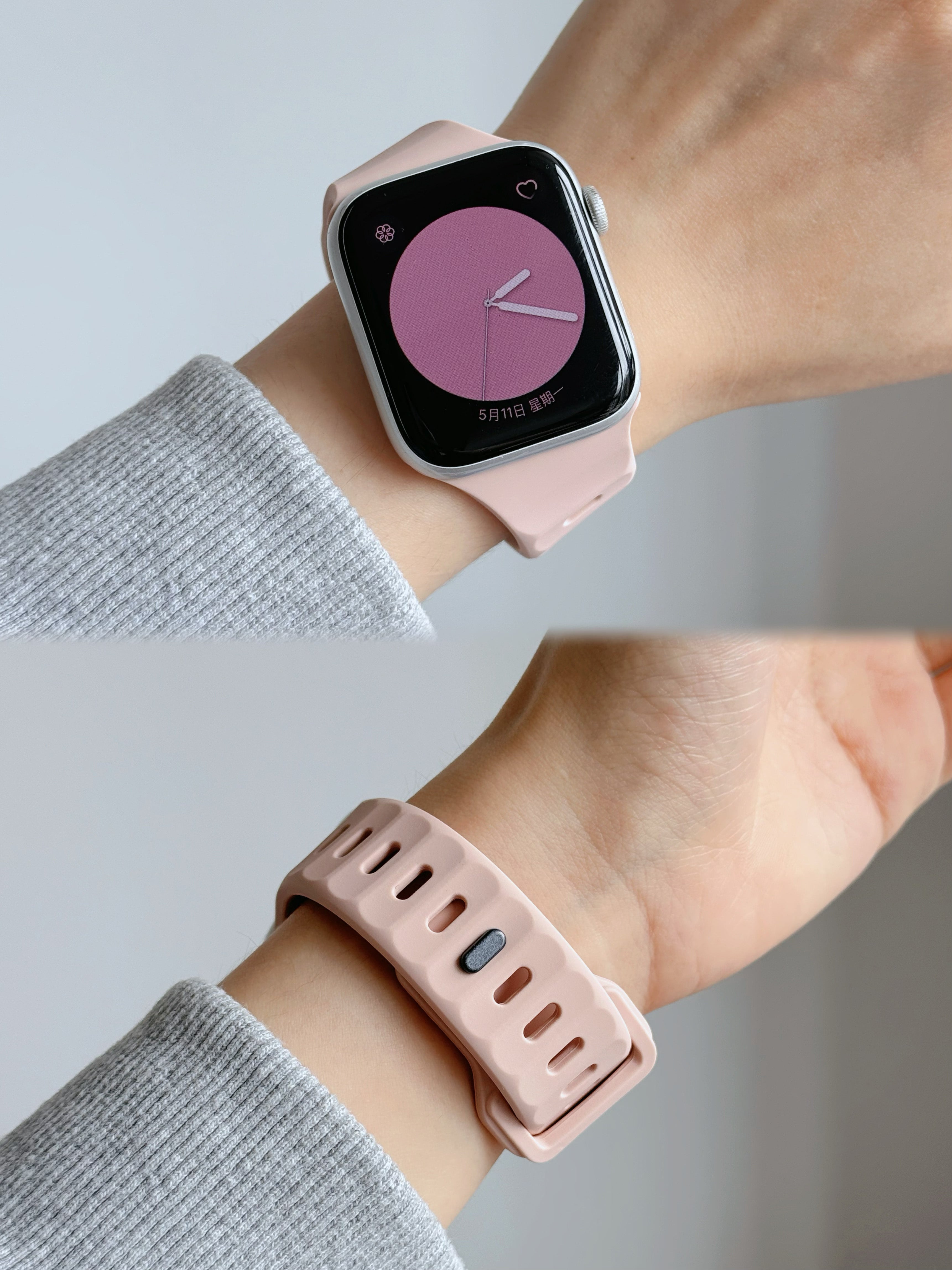 New Style Silicon Watch Band 44/45/46/49 mm (Rose Beige)