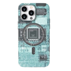 Luminous Circuit Board Night Glue Radium Hard Back Cover Case for Iphone