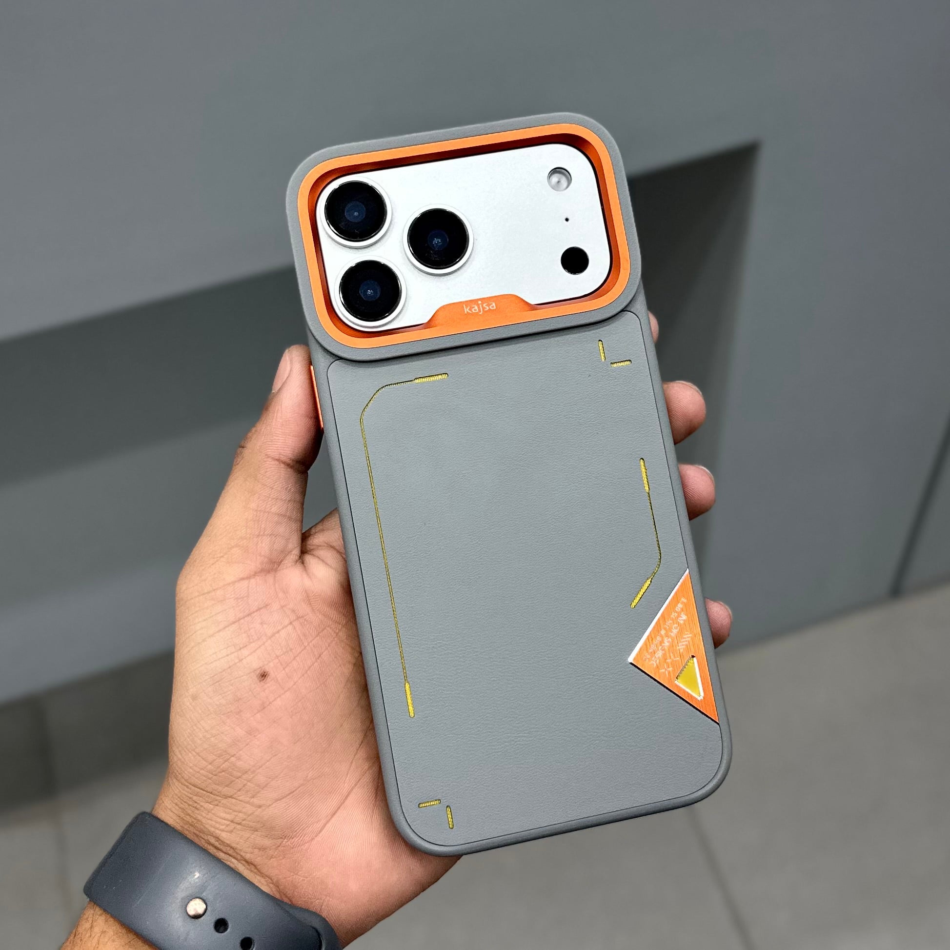 KAJSA FEAT NW CASE - GREY ORANGE ( No. 2602 ) Mobile Case by CoverMeUp - Style 2