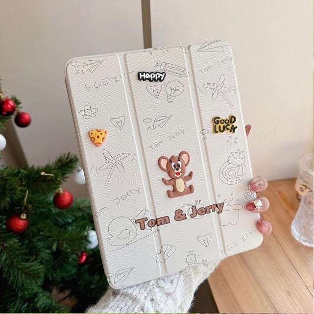 Tom & Jerry - 3D Cartoon Printed iPad Case