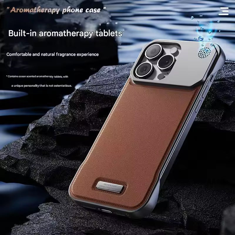 Protective Apple iPhone Back Cover - Aroma Perfume Leather & Metal iPhone Case - Style 4