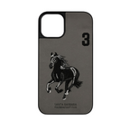 Protective Apple iPhone Back Cover - Boris Series Horse Embroidered Leather Back Silicon Hard Case for iPhone. - Style 3